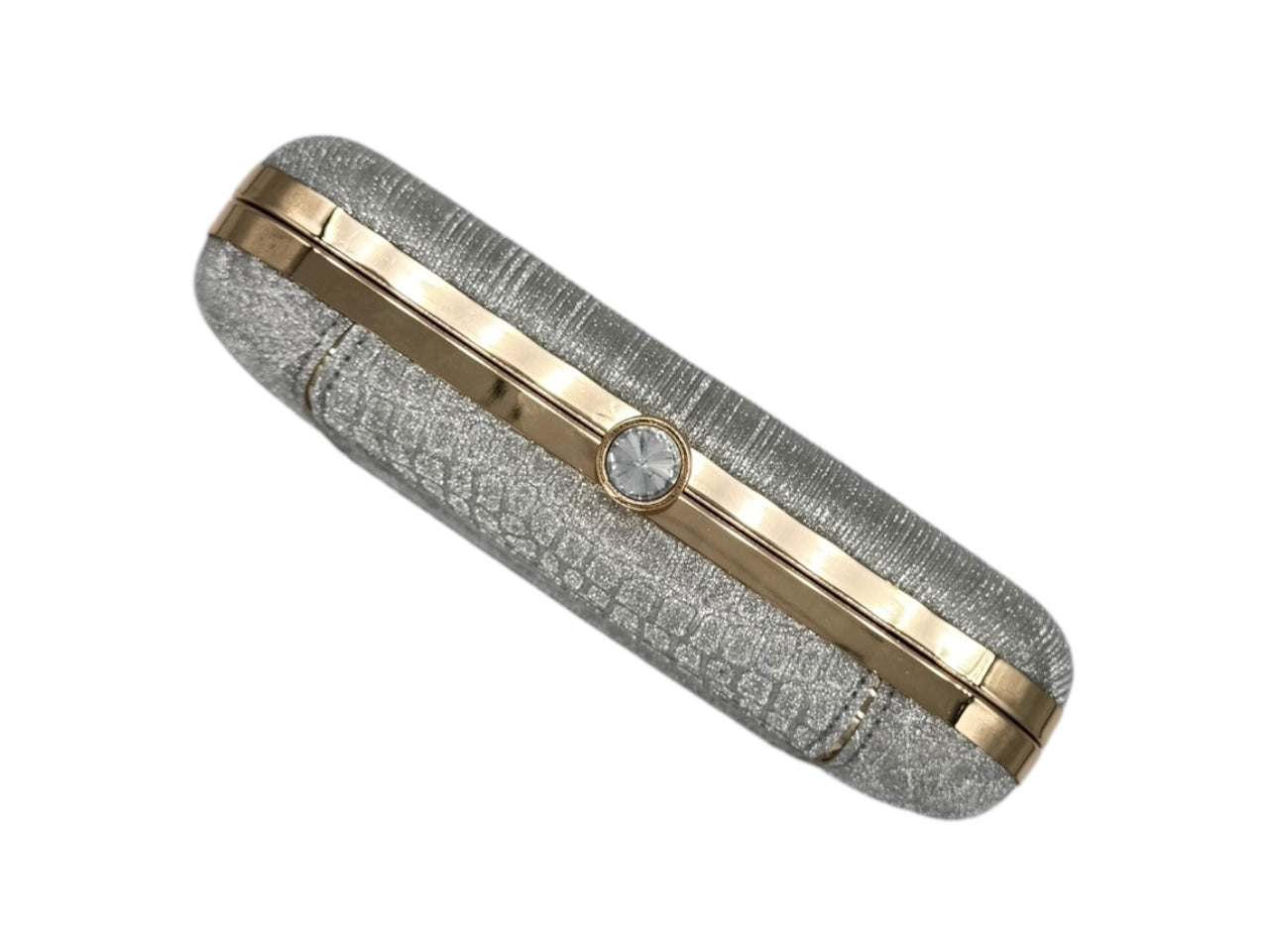 Elite Couture Silver Detailed Box Clutch for Festive Occasions