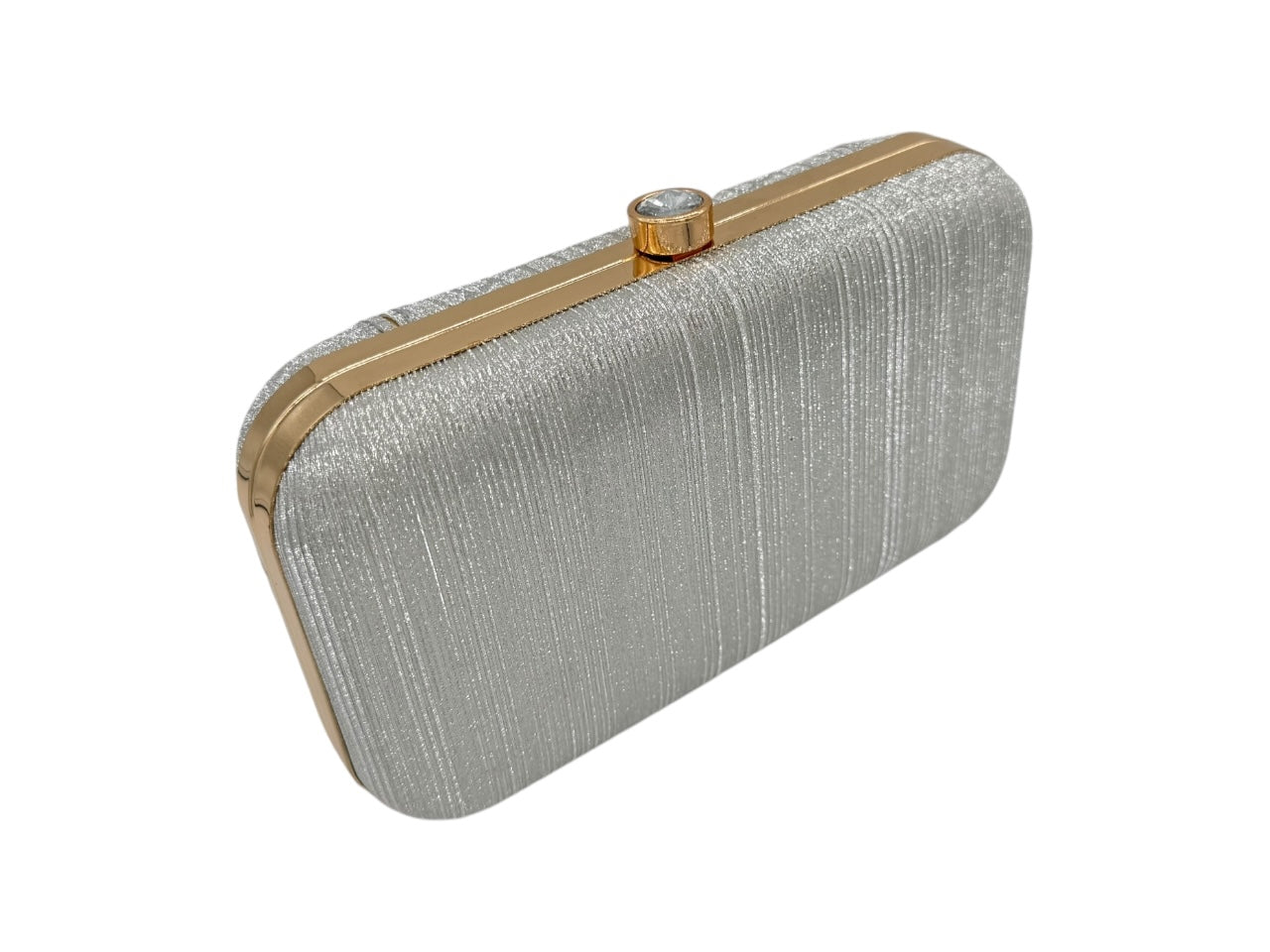 Elite Couture Silver Detailed Box Clutch for Festive Occasions