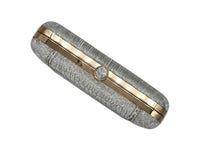 Elite Couture Silver Detailed Box Clutch for Festive Occasions