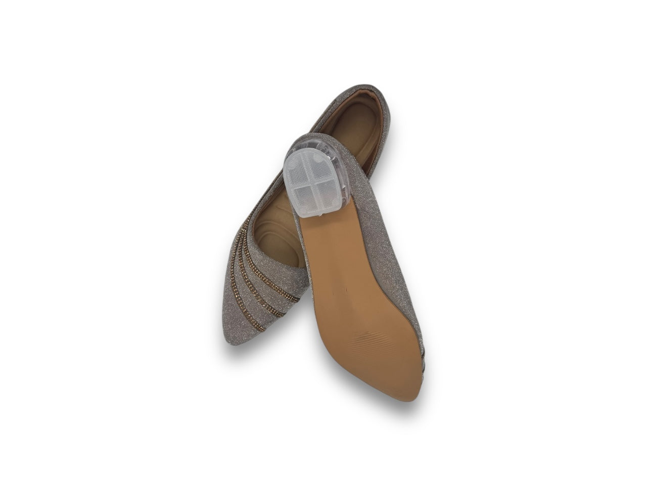 Pretty Silver Striped Indian Ethnic Traditional Jooti Shoes for Women