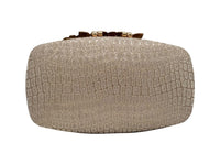 Elite Couture Light Gold Light Coloured Clutch with Big Buckle Closure