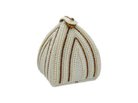 Elite Couture White Pearl Detailed Potli Styled Pouch Clutch