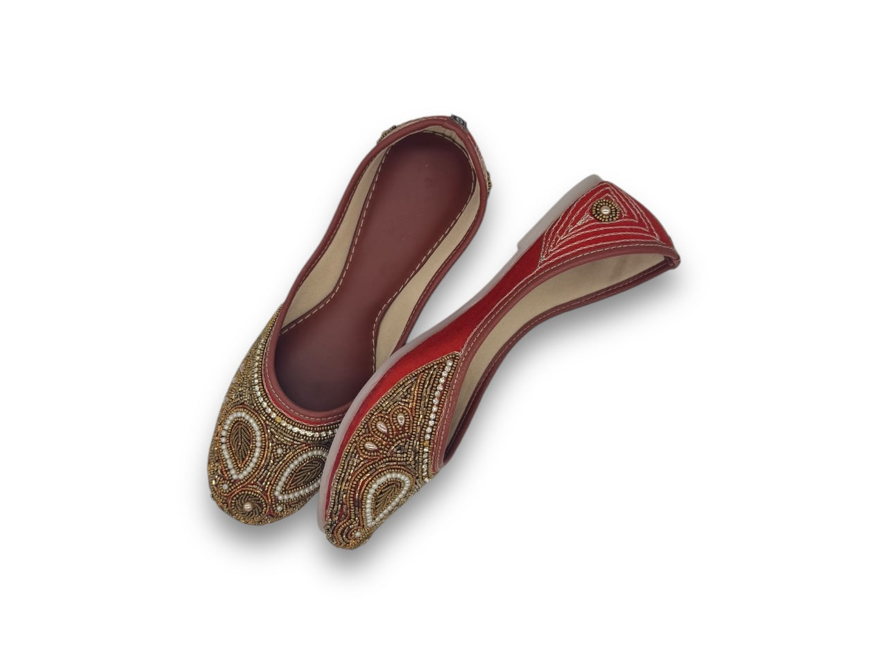 Stunning Copper Gold Indian Ethnic Traditional Womens Jooti Shoes for Wedding Festive Wear