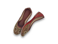 Stunning Copper Gold Indian Ethnic Traditional Womens Jooti Shoes for Wedding Festive Wear