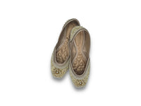 Gold Colored Studded Ethnic Traditional Womens' Indian Jooti Shoes