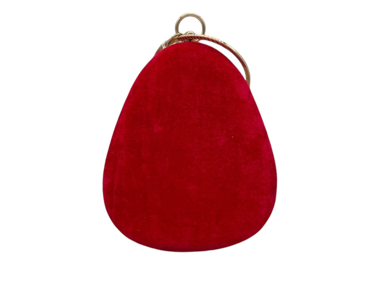 Elite Couture Red Velvet Petal Shaped Embroidered Clutch