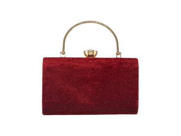 Elite Couture Velvet Studded Handbag with Embroidered Design