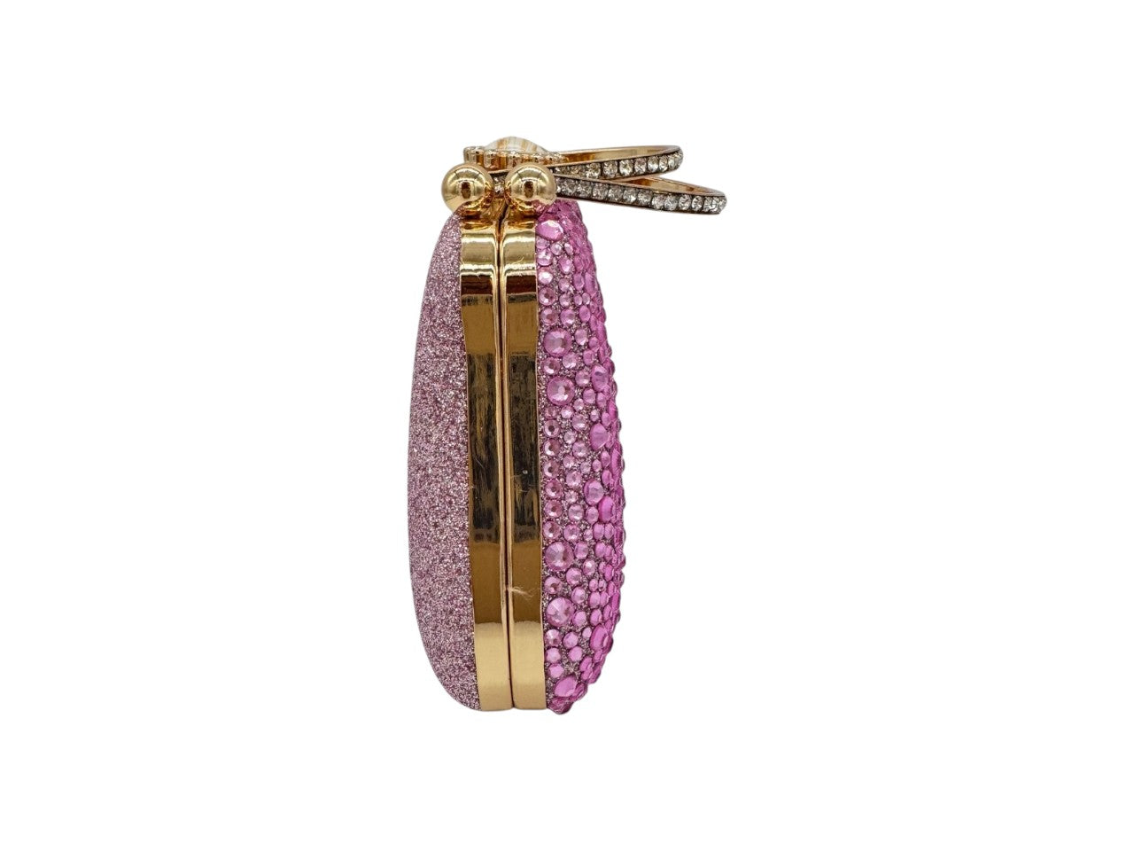 Elite Couture Bold Pink Dual Color Dual Tone Clutch with Chain Holder