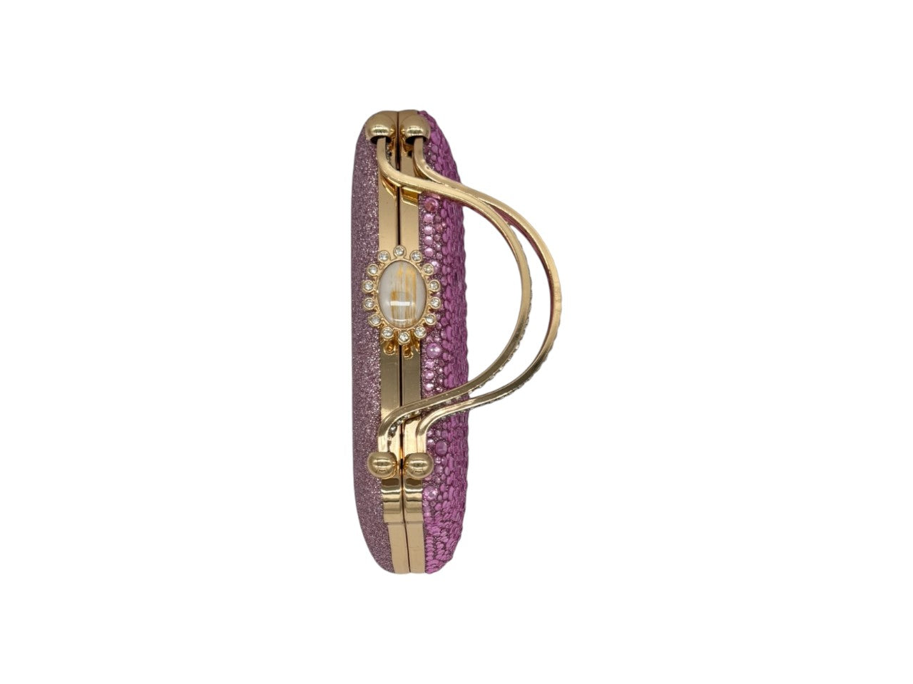 Elite Couture Bold Pink Dual Color Dual Tone Clutch with Chain Holder