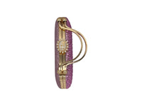 Elite Couture Bold Pink Dual Color Dual Tone Clutch with Chain Holder