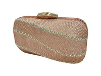 Elite Couture Coral Wave Patterned Clutch with Gold Detailing